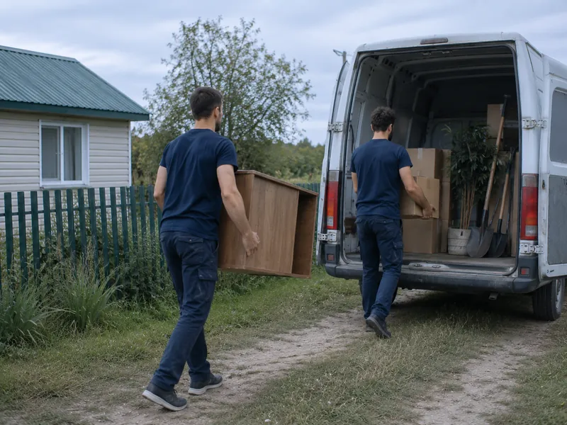 Дачный переезд в Харькове — погрузка мебели и садового инвентаря в машину